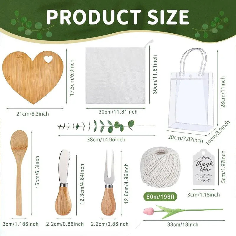 Shower Prizes for Winners 6 Sets Cheese Board Spoon Fork Butter Spreaders Plaid Towel Thank You Card and Gift Bags for Shower Wedding Bridal Shower Favors, Party Giveaways, Wedding Accessories, Elegant Favors, Charming Bridal House Of Avana