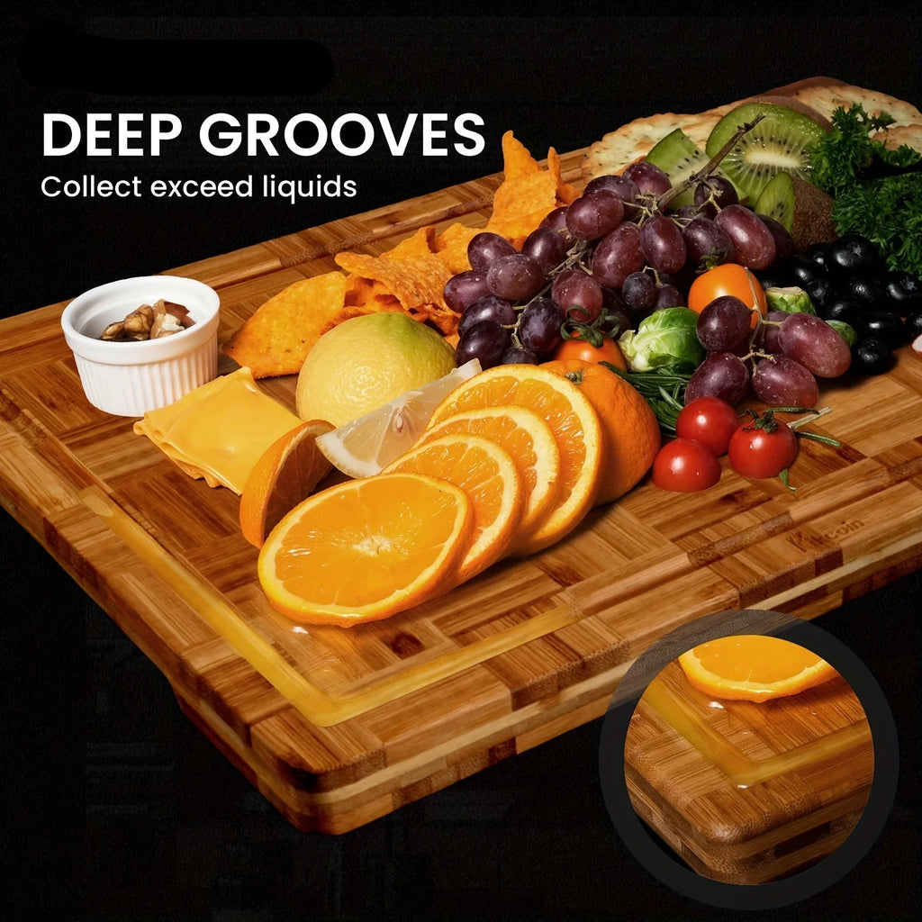 [Kikcoin Brand Chopping Board] 2pcs Kikcoin Brand Chopping Board - Five-layer Thickening, Deep Juice Groove, Parquet Craftsmanship, Exquisite Design, The Best Gift For Family, Friends, Mother's Day. Easter. Ramadan. Memorial House Of Avana