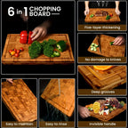 [Kikcoin Brand Chopping Board] 2pcs Kikcoin Brand Chopping Board - Five-layer Thickening, Deep Juice Groove, Parquet Craftsmanship, Exquisite Design, The Best Gift For Family, Friends, Mother's Day. Easter. Ramadan. Memorial House Of Avana