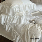 Celeste Soft Lace Embroidered Ruffle Bedding Set / Pink Ever Lasting