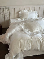 Celeste Soft Lace Embroidered Ruffle Bedding Set / Pink Ever Lasting