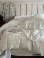 Celeste Soft Lace Embroidered Ruffle Bedding Set / Pink Ever Lasting