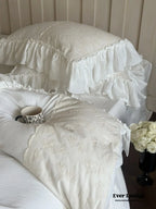 Celeste Soft Lace Embroidered Ruffle Bedding Set / Pink Ever Lasting