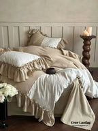 Celeste Soft Lace Embroidered Ruffle Bedding Set / Pink Ever Lasting
