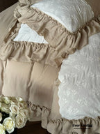 Celeste Soft Lace Embroidered Ruffle Bedding Set / Pink Ever Lasting