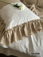 Celeste Soft Lace Embroidered Ruffle Bedding Set / Pink Ever Lasting