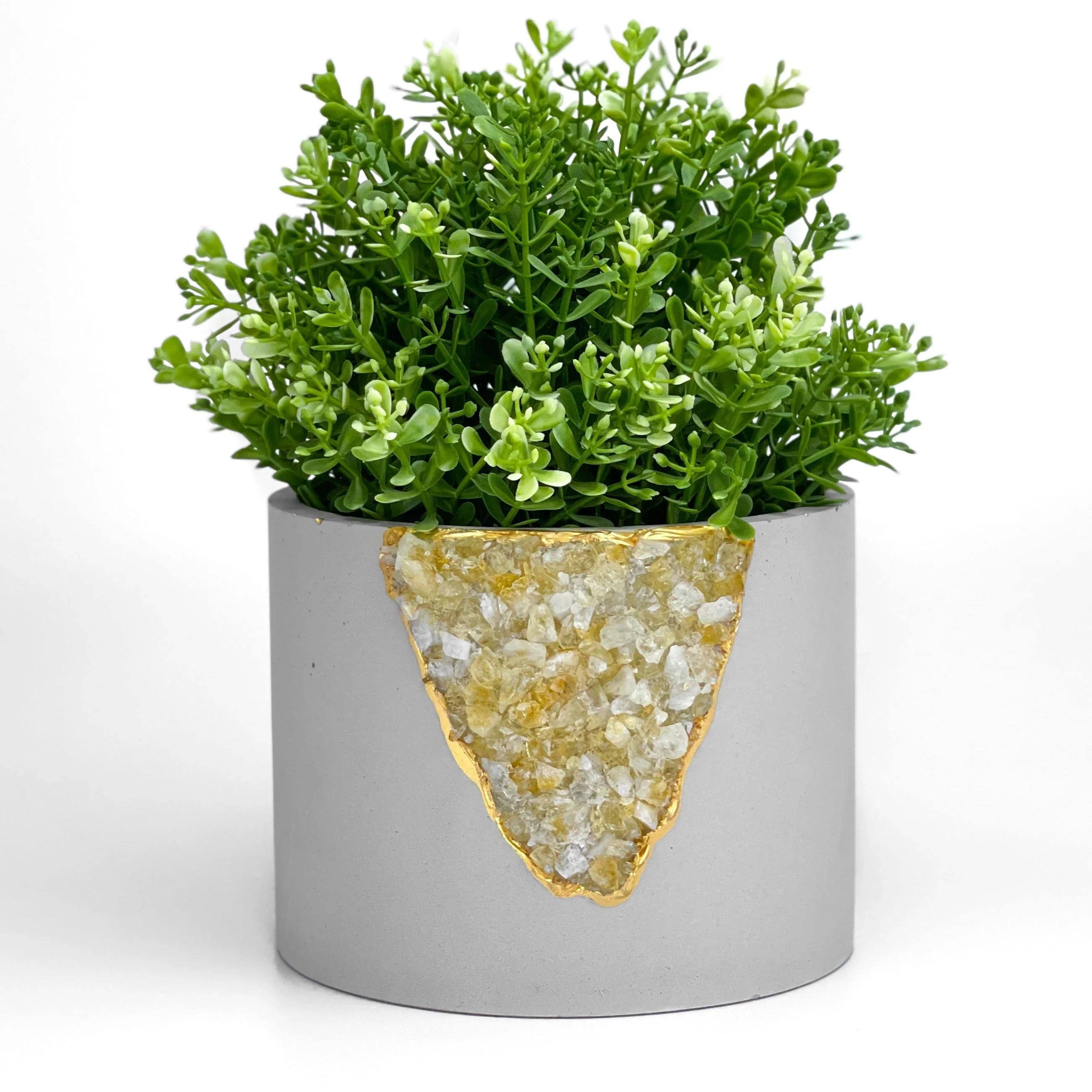 Ceramic Inch Citrine Planter Pot for Plants and Flowers, front view - House Of Avana