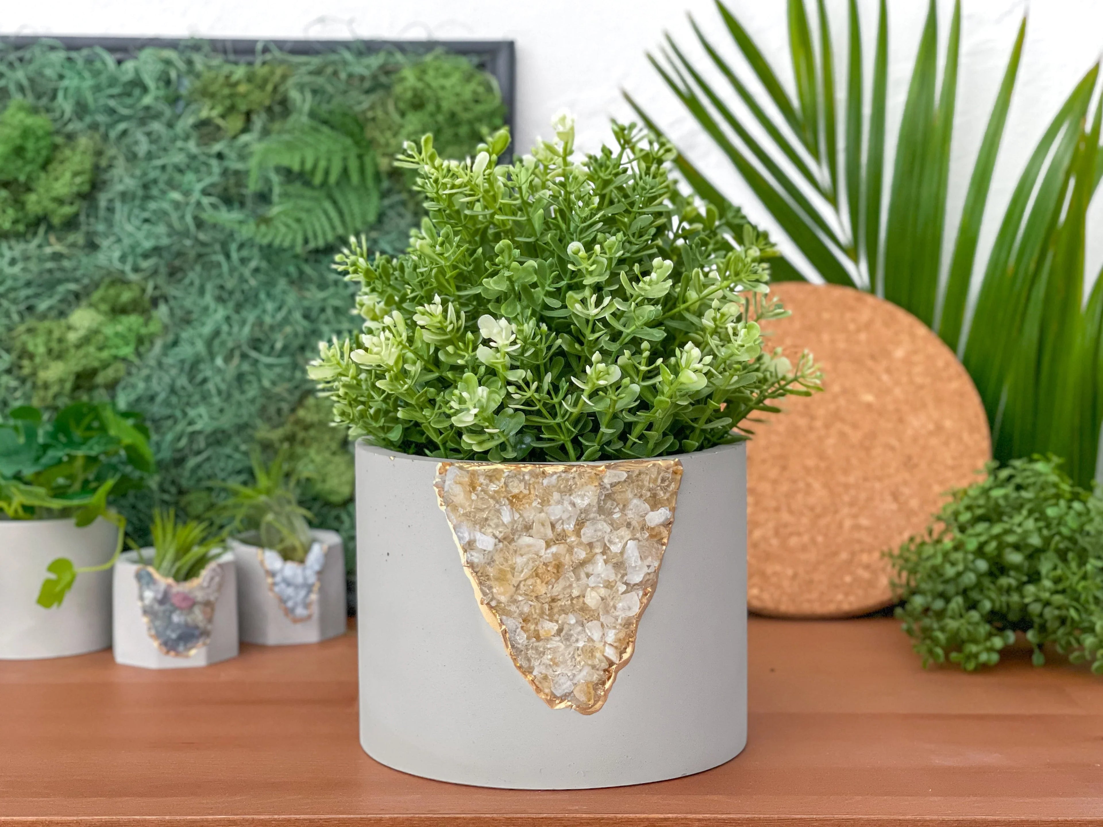 Ceramic Inch Citrine Planter Pot for Plants and Flowers, side view - House Of Avana