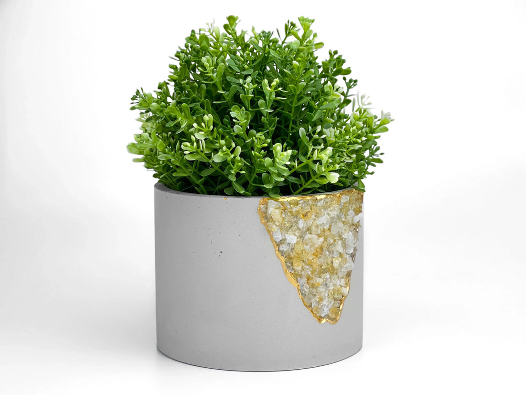 Ceramic Inch Citrine Planter Pot for Plants and Flowers, detail shot - House Of Avana