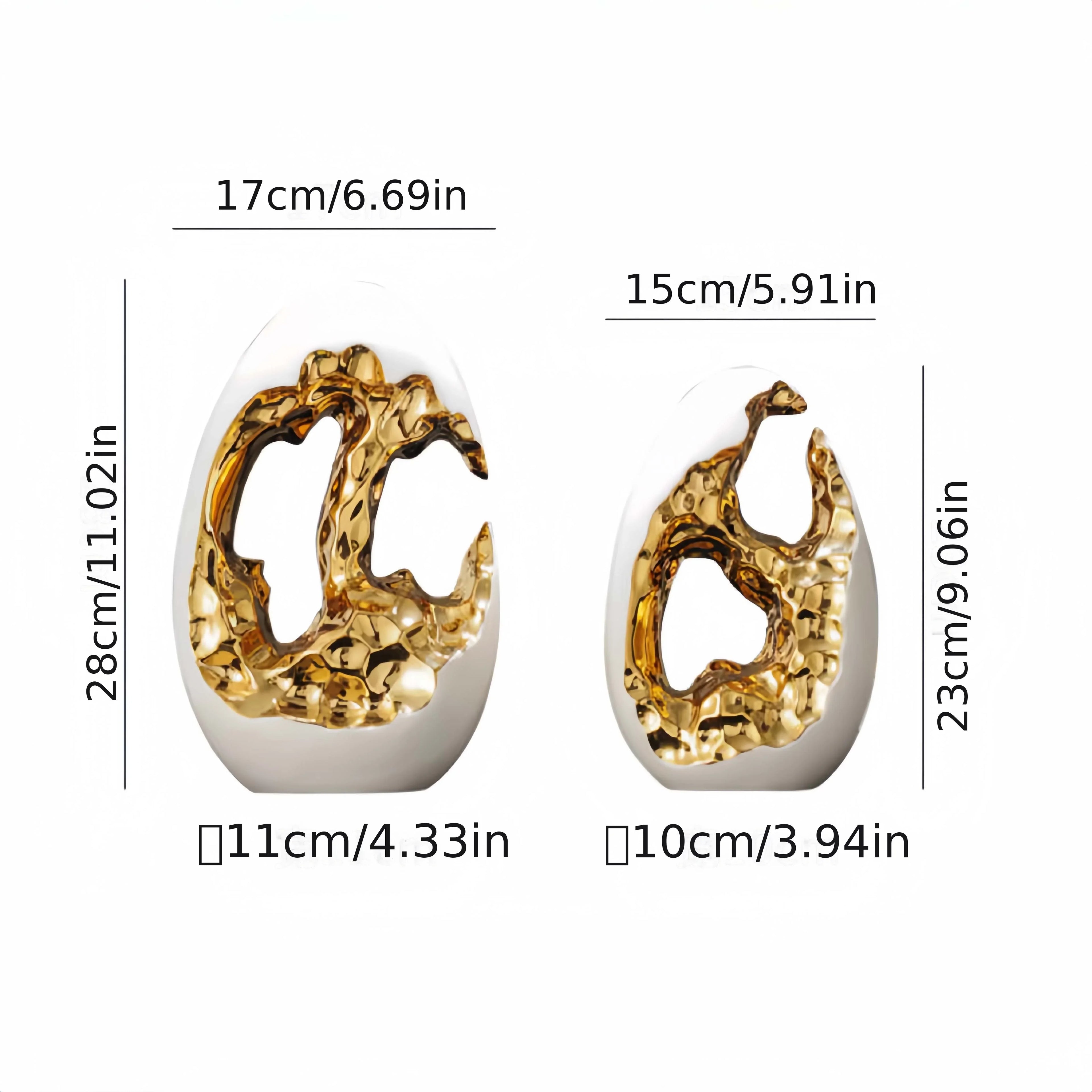 White ceramic art figurine, modern minimalist design, glossy finish - House of Avana