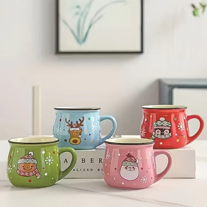 Ceramic Christmas Coffee Mugs Set of 4 - House Of Avana