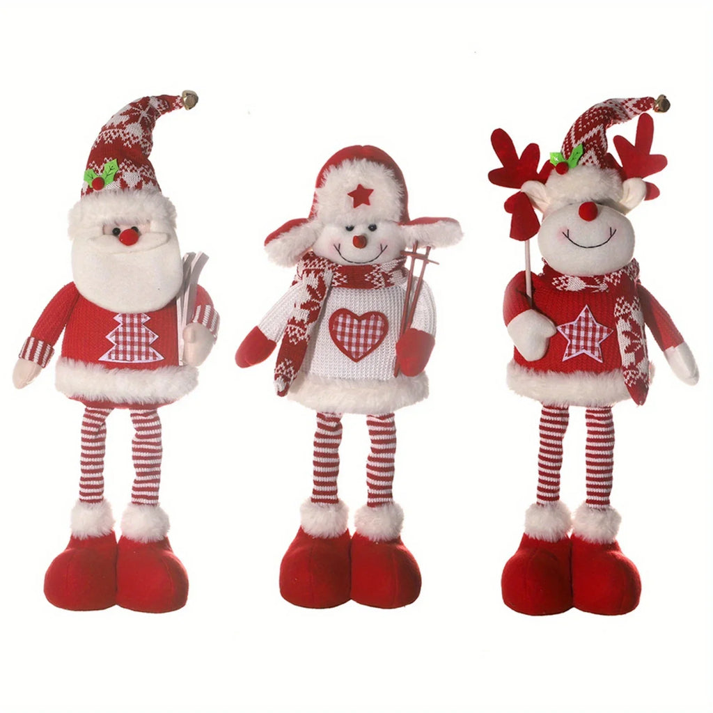 Ceramic Christmas Figurines with Santa, Snowman and Reindeer Designs - House Of Avana