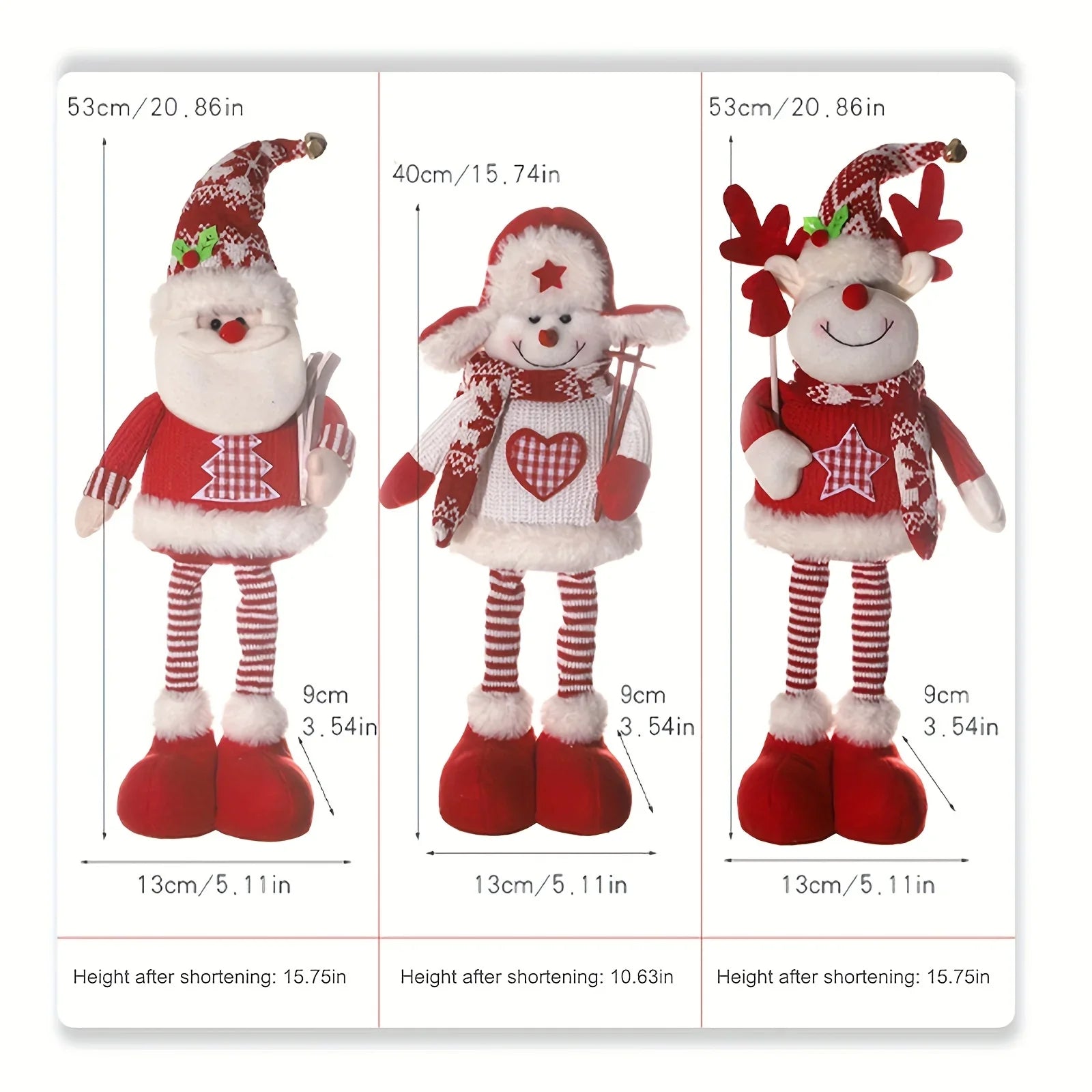 Ceramic Christmas Figurines with Santa, Snowman and Reindeer Designs - House Of Avana
