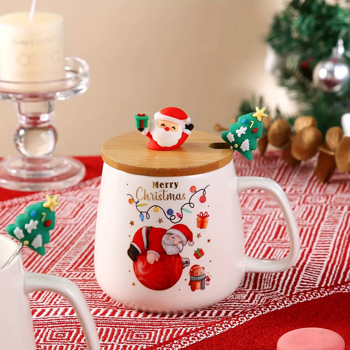Ceramic Christmas Mug, Heat Resistant Patterned Design - House Of Avana