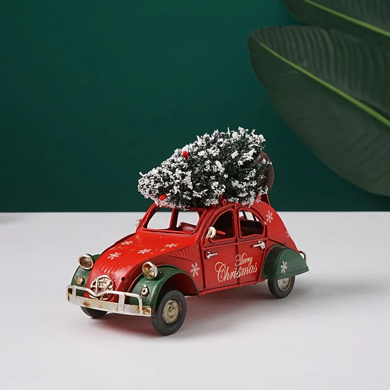 Ceramic Christmas Statue, Red and Green, Decorative Figurine - House Of Avana