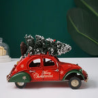 Ceramic Christmas Statue, Red and Green, Decorative Figurine - House Of Avana