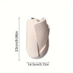 White ceramic geometric vase, modern abstract art, hydroponic cylinder - House of Avana