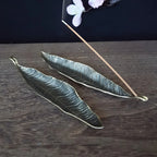 Ceramic Incense Holder - Japanese Tree Leaf Design