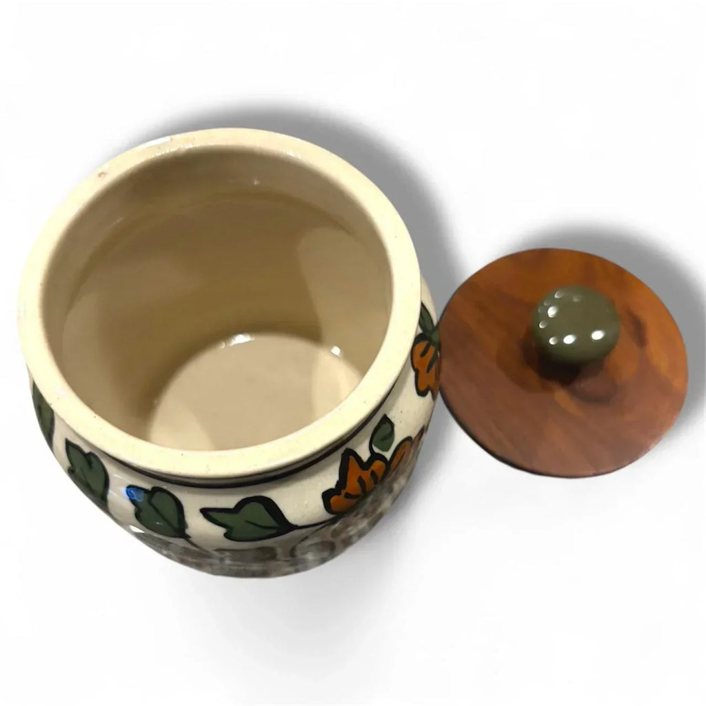 Ceramic Jars with Wooden Lids Bohozena