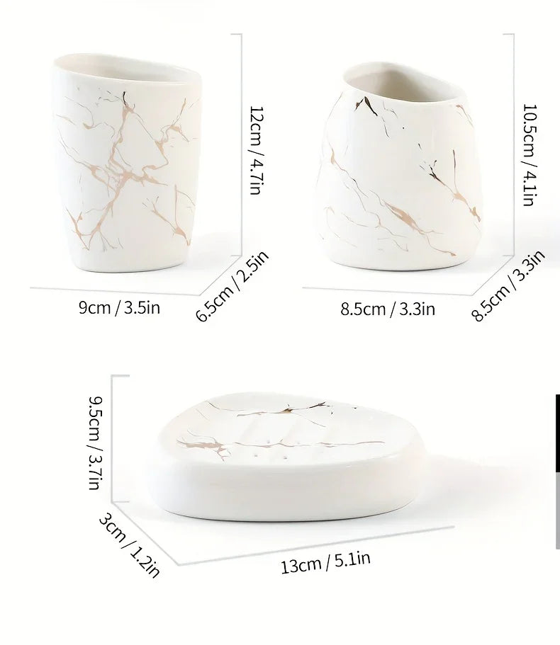 4-piece Luxury Ceramic Bathroom Set - House Of Avana