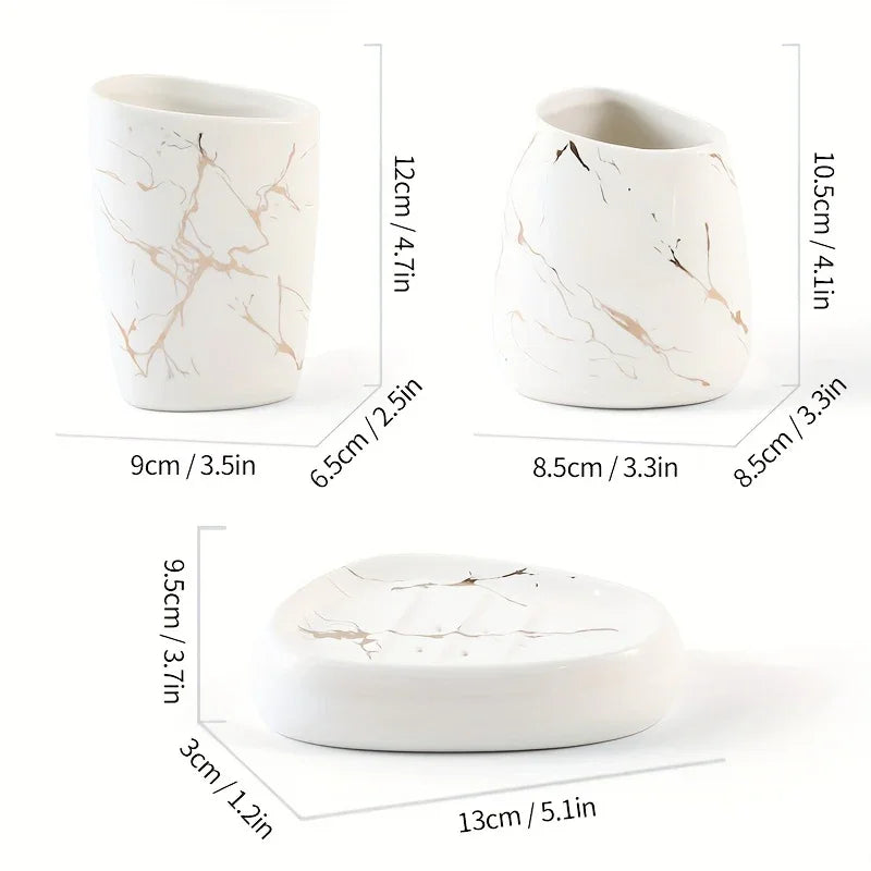 4-piece Luxury Ceramic Bathroom Set - House Of Avana