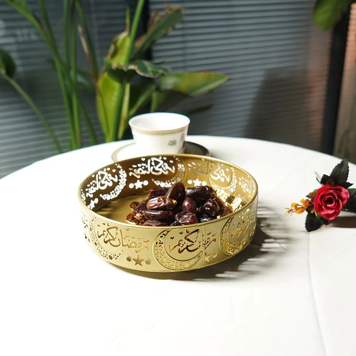 Ceramic Ramadan Serving Trays, Set of 3, Crescent & Castle Design - House Of Avana