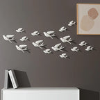 Ceramic Swallow Wall Decor Set, Contemporary Style White Bird Wall Hangings for Living Room, Bedroom, Dining Room Decor - 3D Ceramic Bird Wall Art Sculptures - House Of Avana