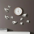 Ceramic Swallow Wall Decor Set, Contemporary Style White Bird Wall Hangings for Living Room, Bedroom, Dining Room Decor - 3D Ceramic Bird Wall Art Sculptures - House Of Avana