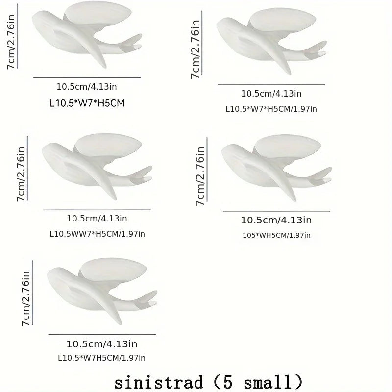 Ceramic Swallow Wall Decor Set, Contemporary Style White Bird Wall Hangings for Living Room, Bedroom, Dining Room Decor - 3D Ceramic Bird Wall Art Sculptures - House Of Avana