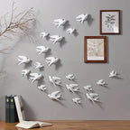 Ceramic Swallow Wall Decor Set, Contemporary Style White Bird Wall Hangings for Living Room, Bedroom, Dining Room Decor - 3D Ceramic Bird Wall Art Sculptures - House Of Avana