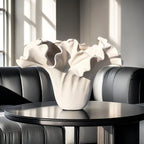 Ceramic vase with rough exterior, standalone decorative piece - House of Avana