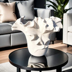 Ceramic vase with rough exterior, standalone decorative piece - House of Avana