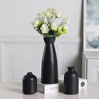 Ceramic Vase Set of Modern Boho Style Vases, top view - House Of Avana