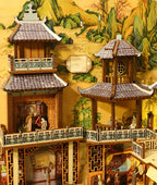 Ceramic Han Palace Miniature Architecture Vintage Style Building Decoration - House Of Avana