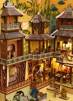 Ceramic Han Palace Miniature Architecture Vintage Style Building Decoration - House Of Avana