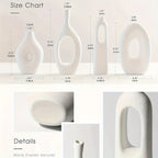 4 pcs White Ceramic Vases for Wedding & Home Decor - House Of Avana