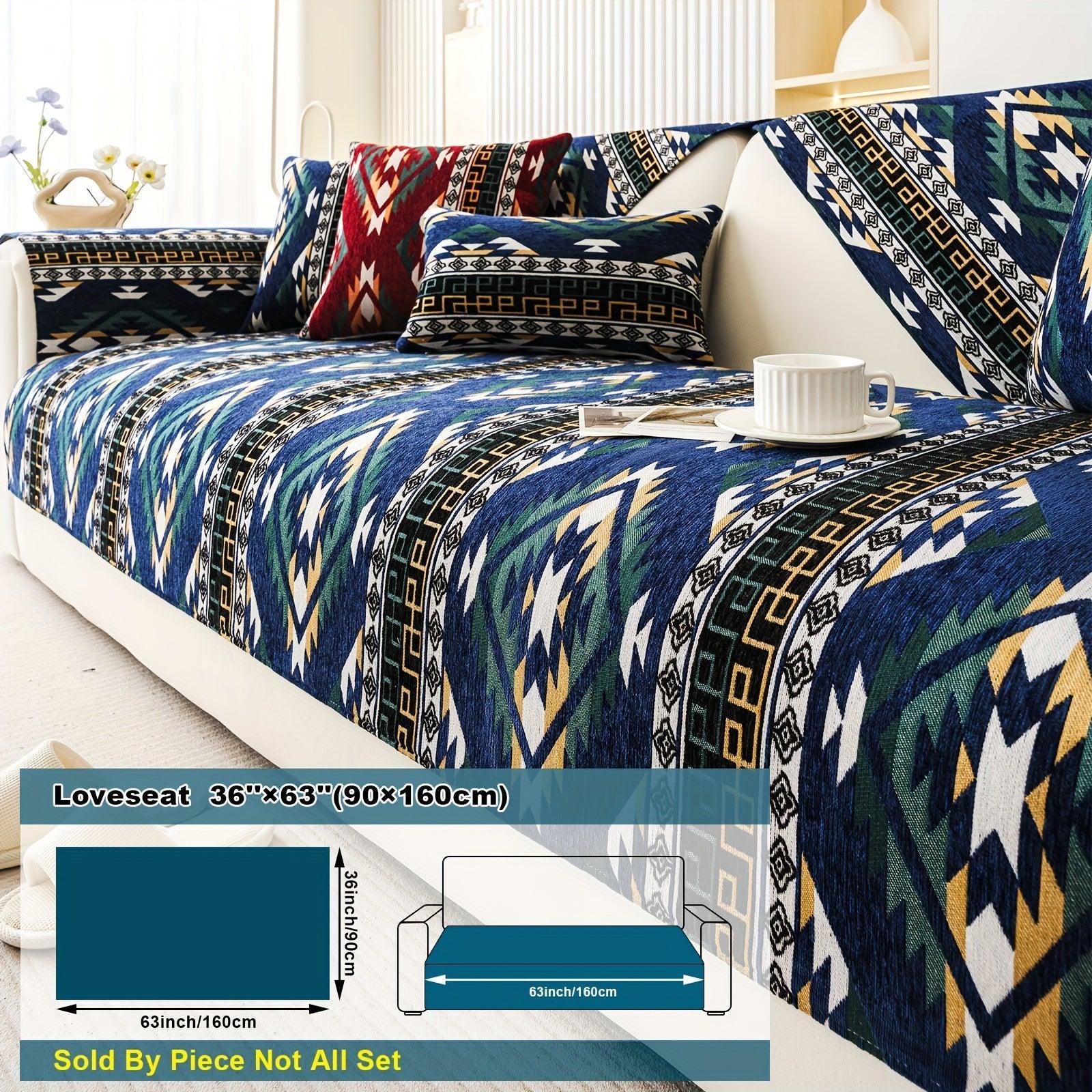 Boho Couch Cover - Chic Snow Chenille Sofa Slipcover topspet