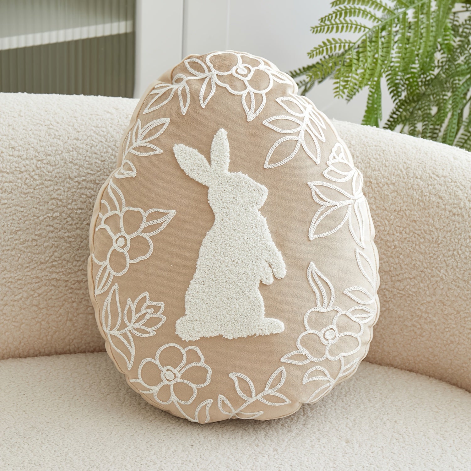 Throw Pillow - Embroidered Velvet Easter