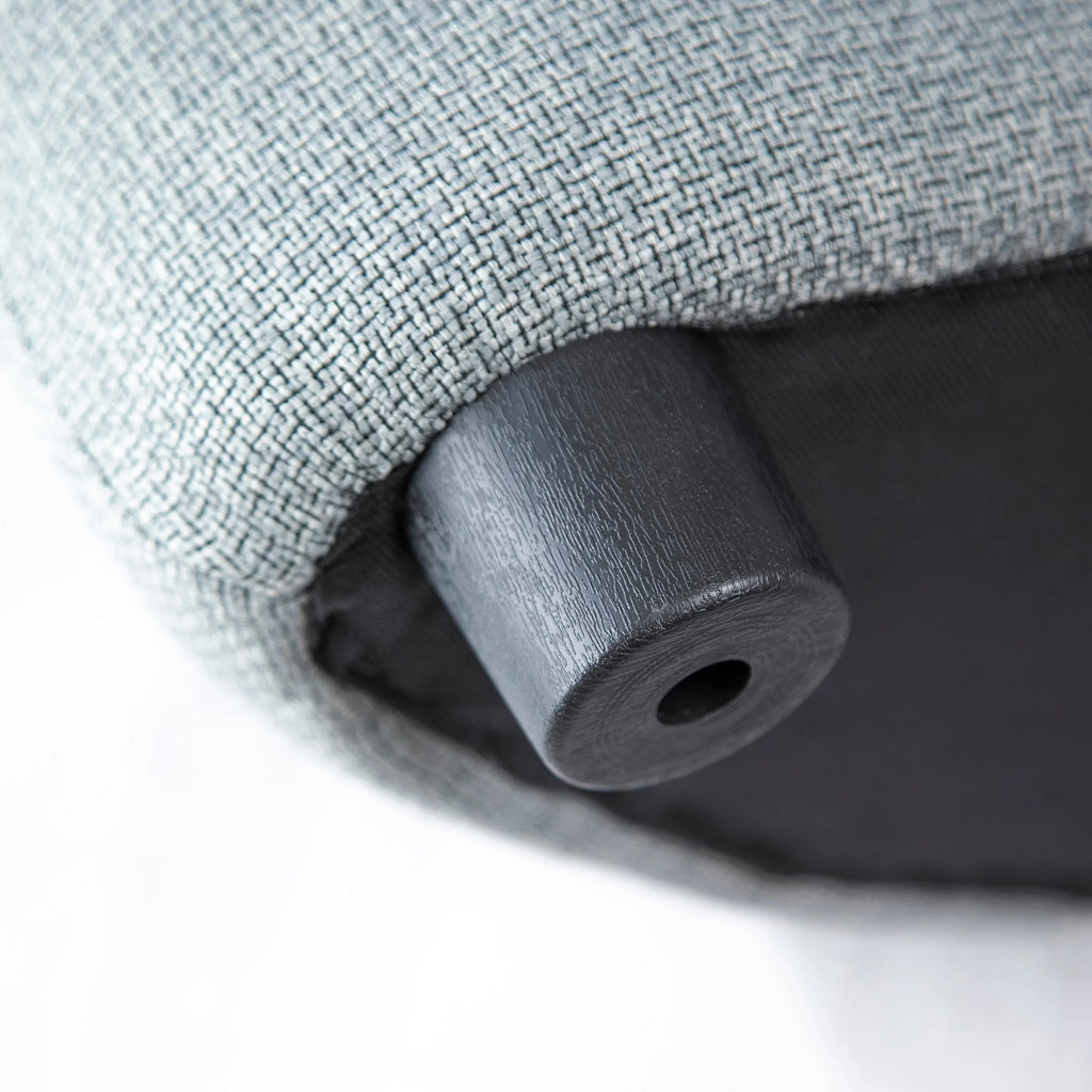 Linen Upholstered Chair with Storage Ottoman and Wooden Legs, top view - House Of Avana