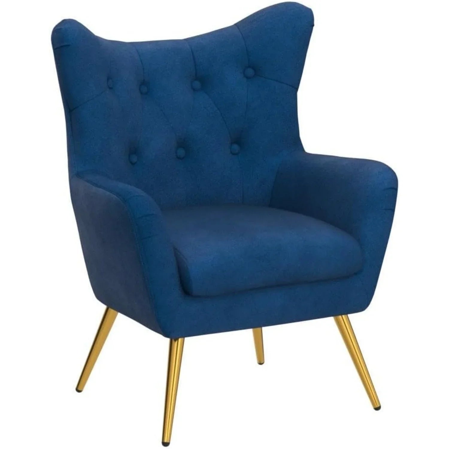 Velvet Wingback Arm Chair with Luxurious Upholstery, front view - House Of Avana