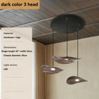 Modern pendant light fixture with specifications on a neutral background