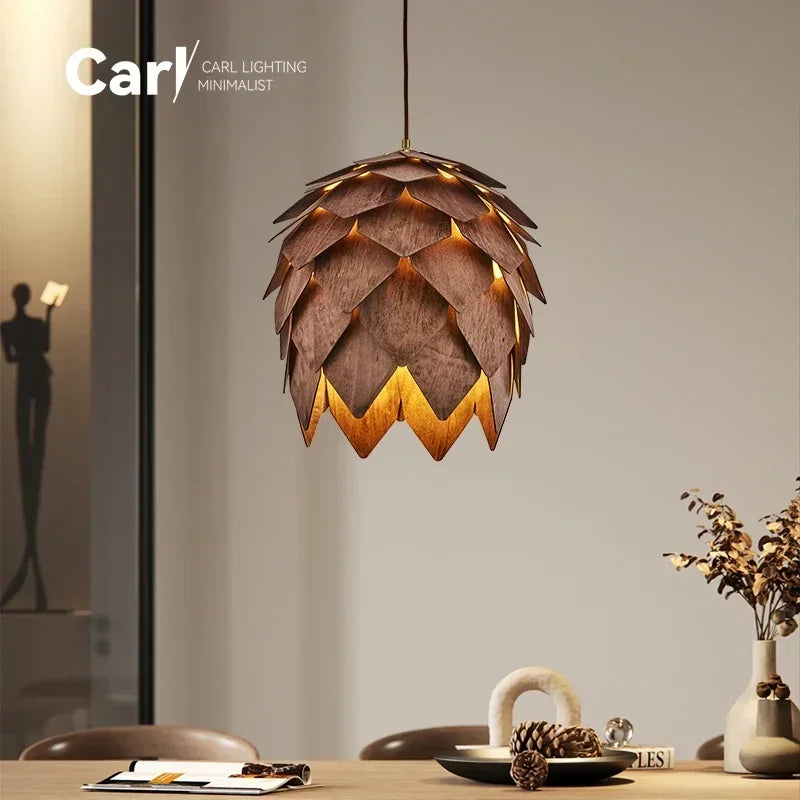 Chandelier - Retro Walnut Pendant