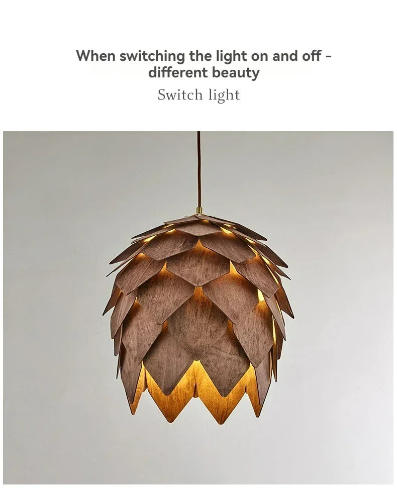 Chandelier - Retro Walnut Pendant
