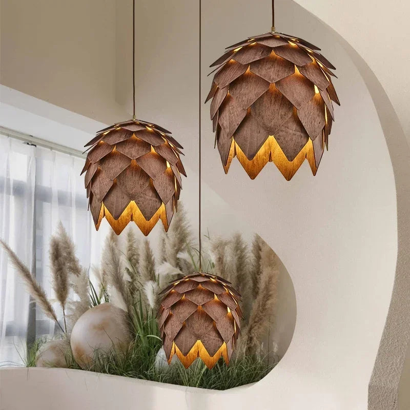 Chandelier - Retro Walnut Pendant