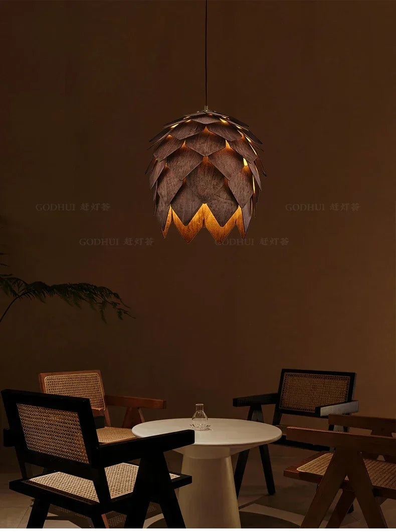 Chandelier - Retro Walnut Pendant