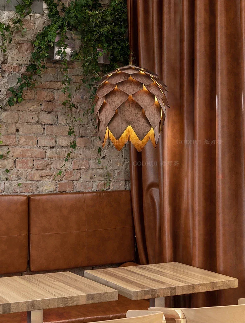 Chandelier - Retro Walnut Pendant