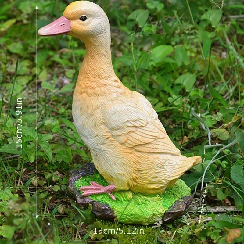 [Charming Duck Figurine] 4pcs Realistic Resin Duck Figurine for Garden - Charming White or Yellow Outdoor Decor, Perfect for Thanksgiving Landscape House Of Avana