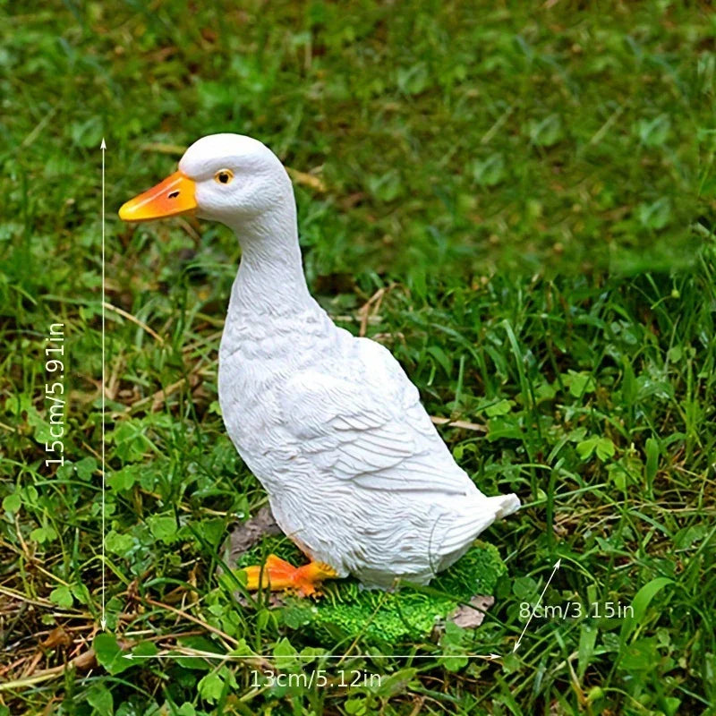 [Charming Duck Figurine] 4pcs Realistic Resin Duck Figurine for Garden - Charming White or Yellow Outdoor Decor, Perfect for Thanksgiving Landscape House Of Avana