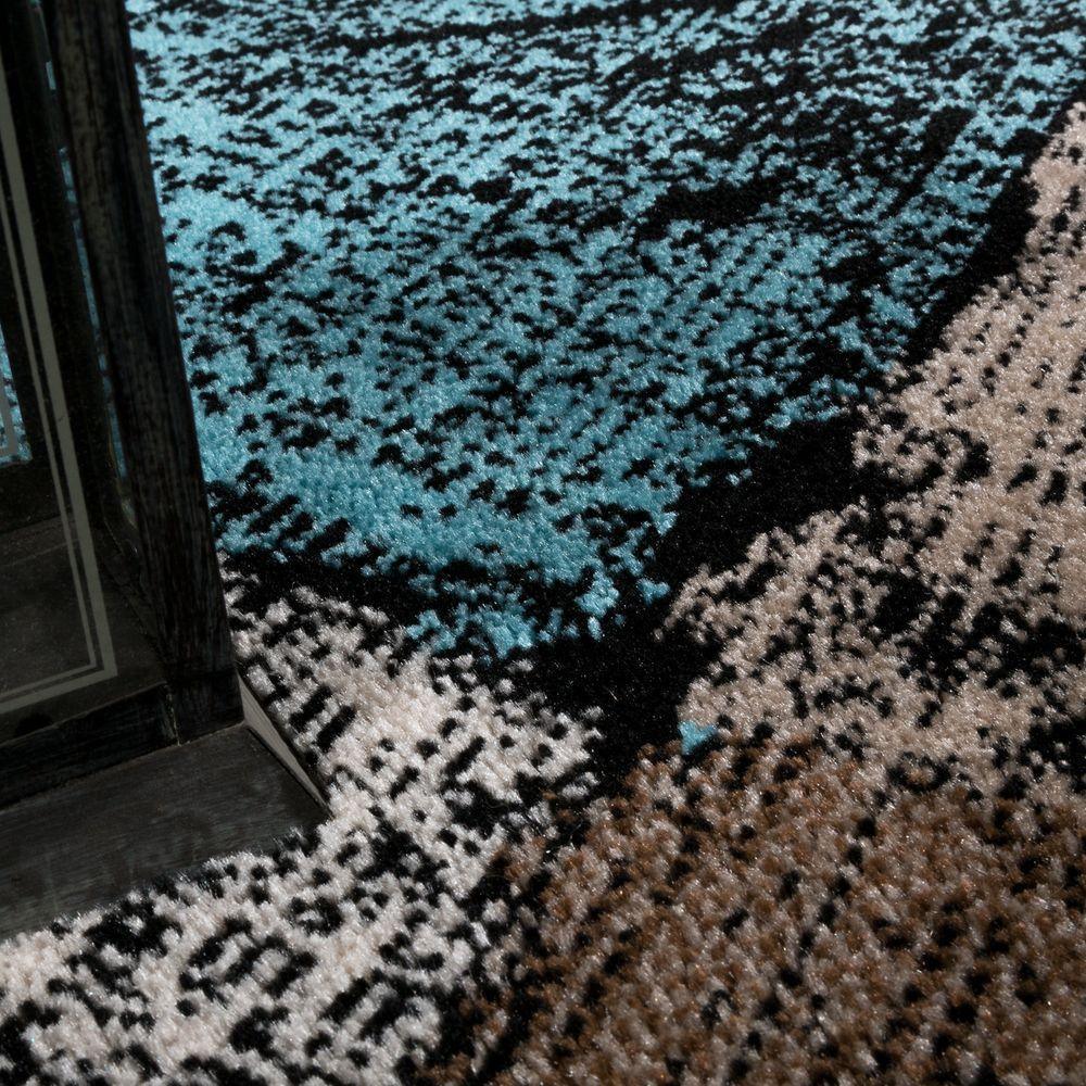 Checkered Area Rug Metro - Brown Blue Pastel RugYourHome