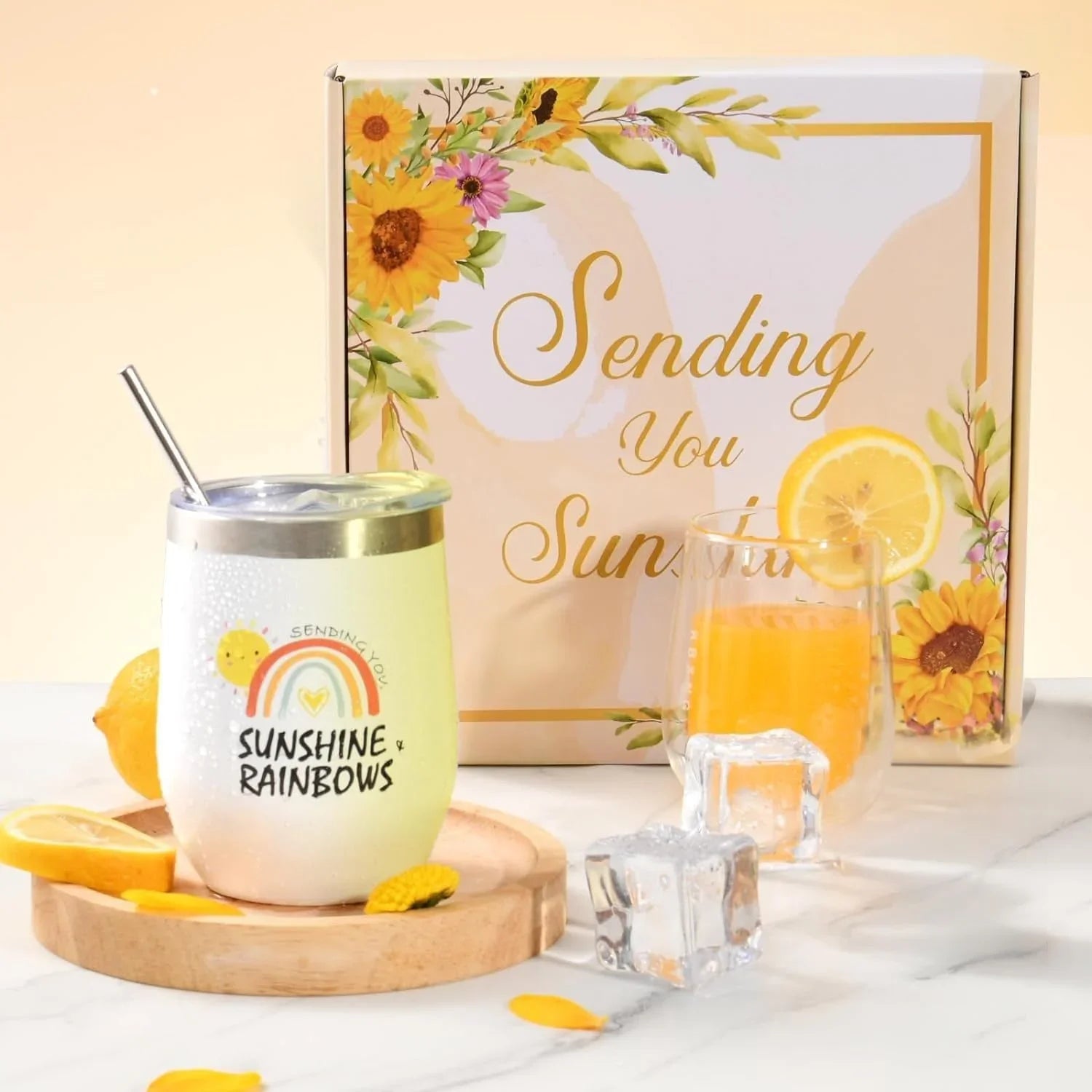 15pcs Sunflower Get Well Soon Gifts Basket - Sending Sunshine, Birthday Gifts for Women, Unique Gifts Box for Thinking of You Her Sister Best Friend House Of Avana